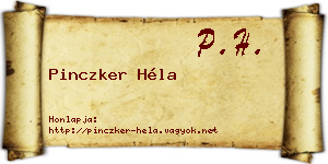 Pinczker Héla névjegykártya